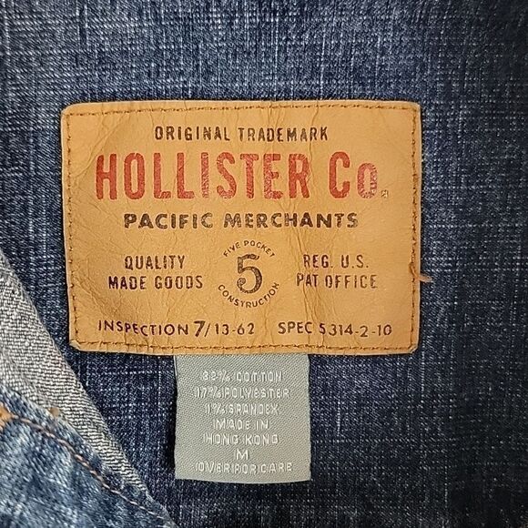 Hollister blue denim jean jacket Women's Size M - Picture 8 of 10